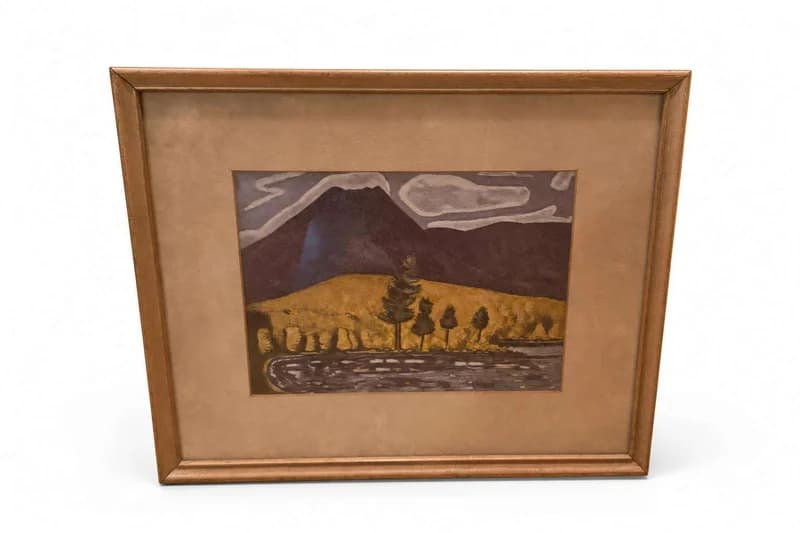 Framed mountain landscape print
