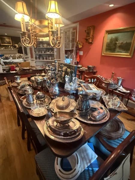 Ornate Silverplate Tea and Coffee Service Mixed Lot with Trays