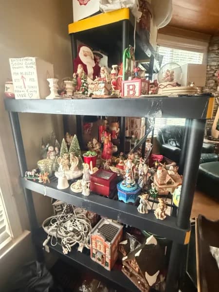 Assorted Christmas figurines and ornaments display lot