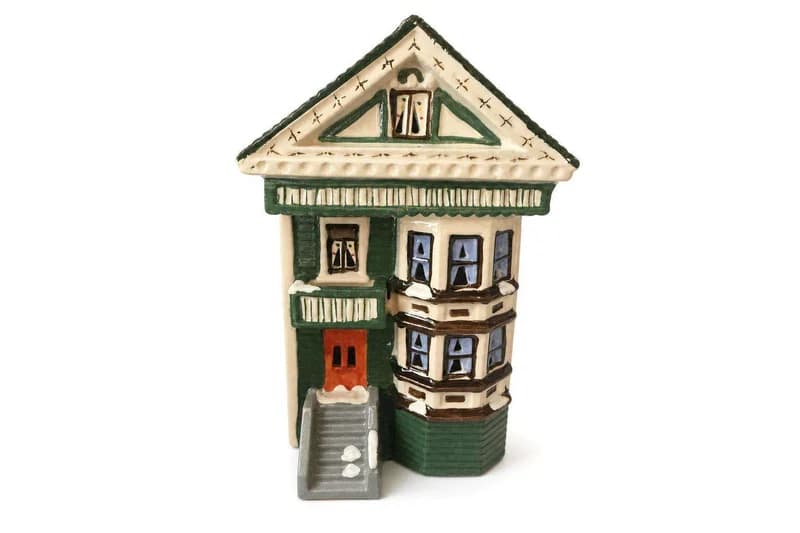 Hand-Painted Ceramic Miniature Village House Figurine