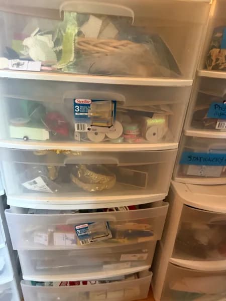 Sterilite 3-Drawer Plastic Storage Organizer Lot