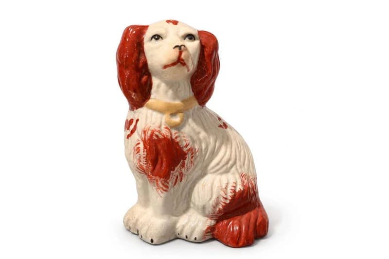 Staffordshire-style ceramic spaniel dog figurine